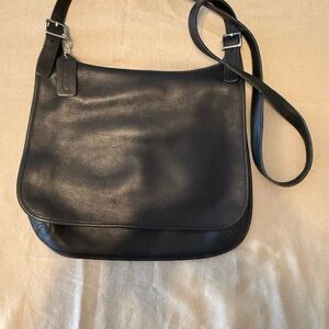 Vintage Coach Slim Hippie Flap Saddle Bag